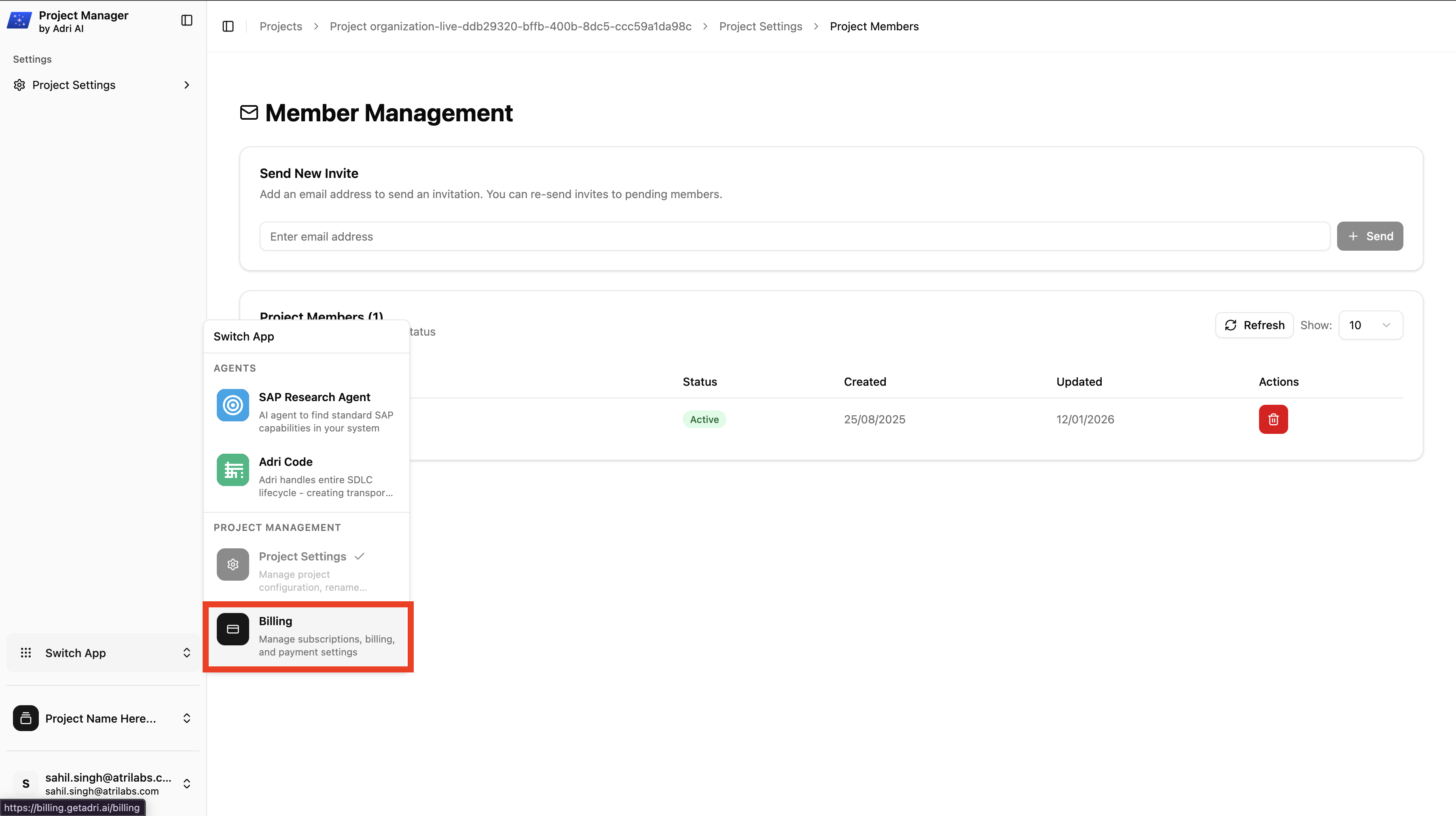 Step 4A placeholder: Switch App to Billing