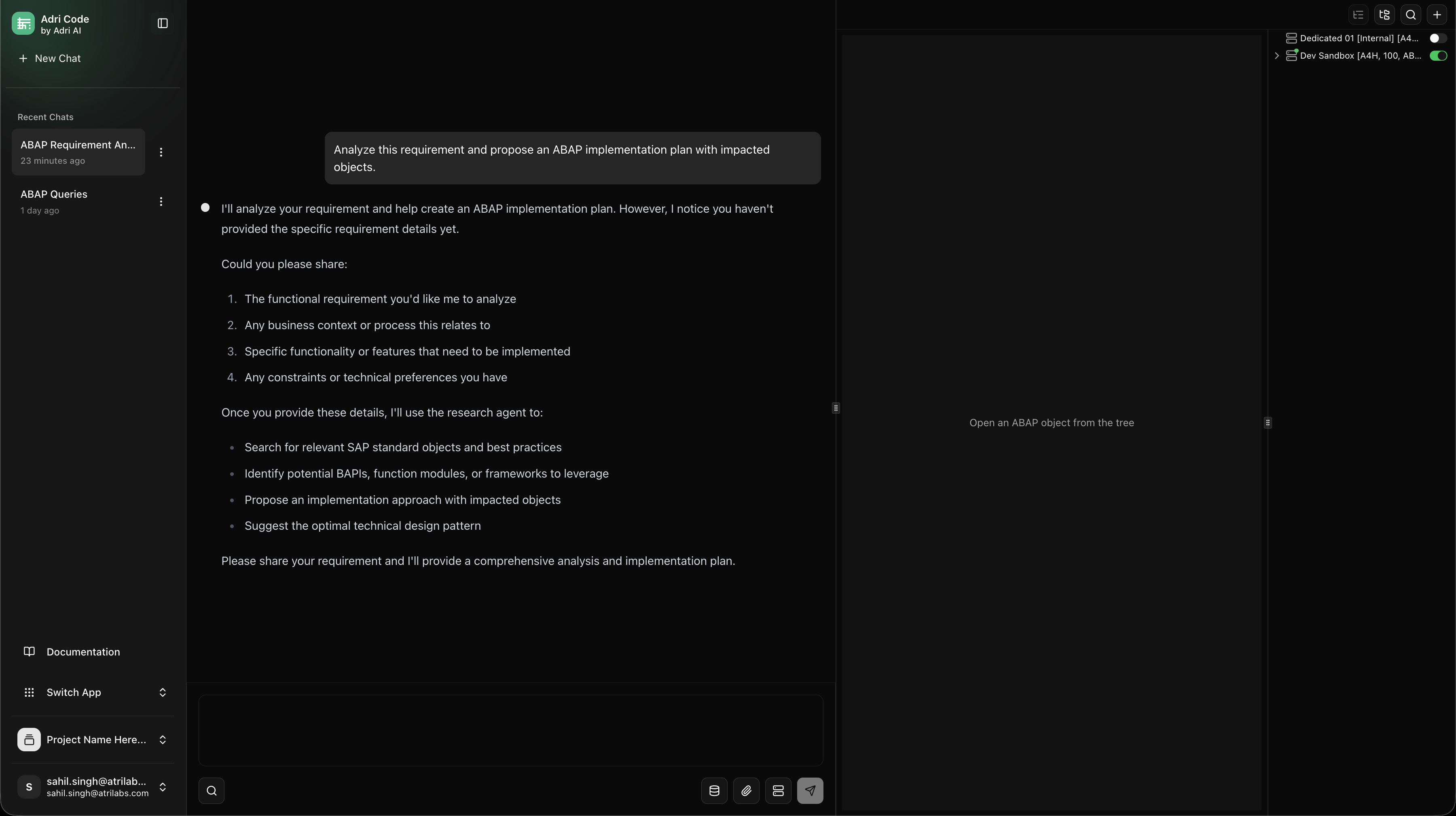 Step 7 placeholder: first prompt in chat