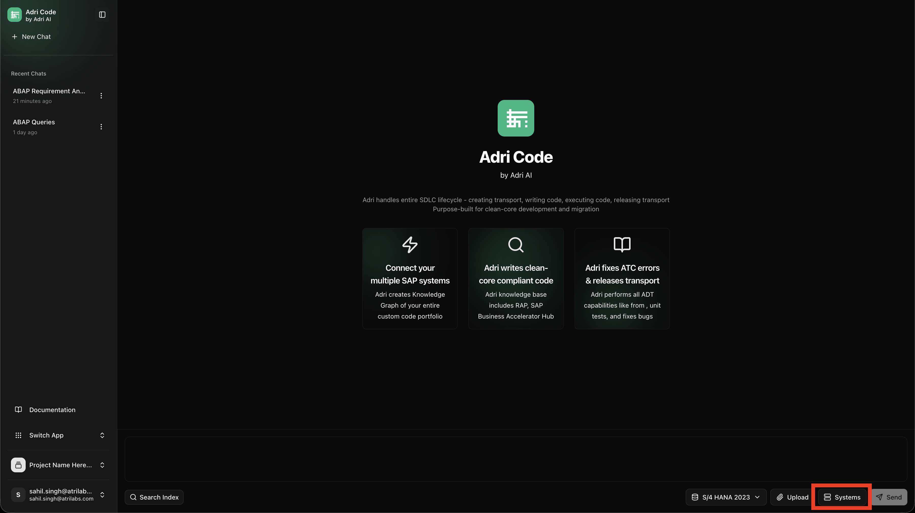 Step 6A placeholder: open Systems drawer