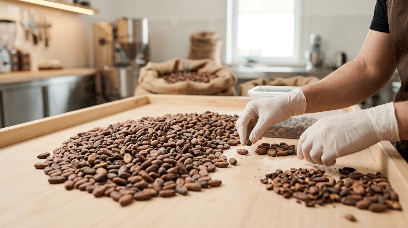 Bean to bar шоколад: отбор и сортировка какао-бобов