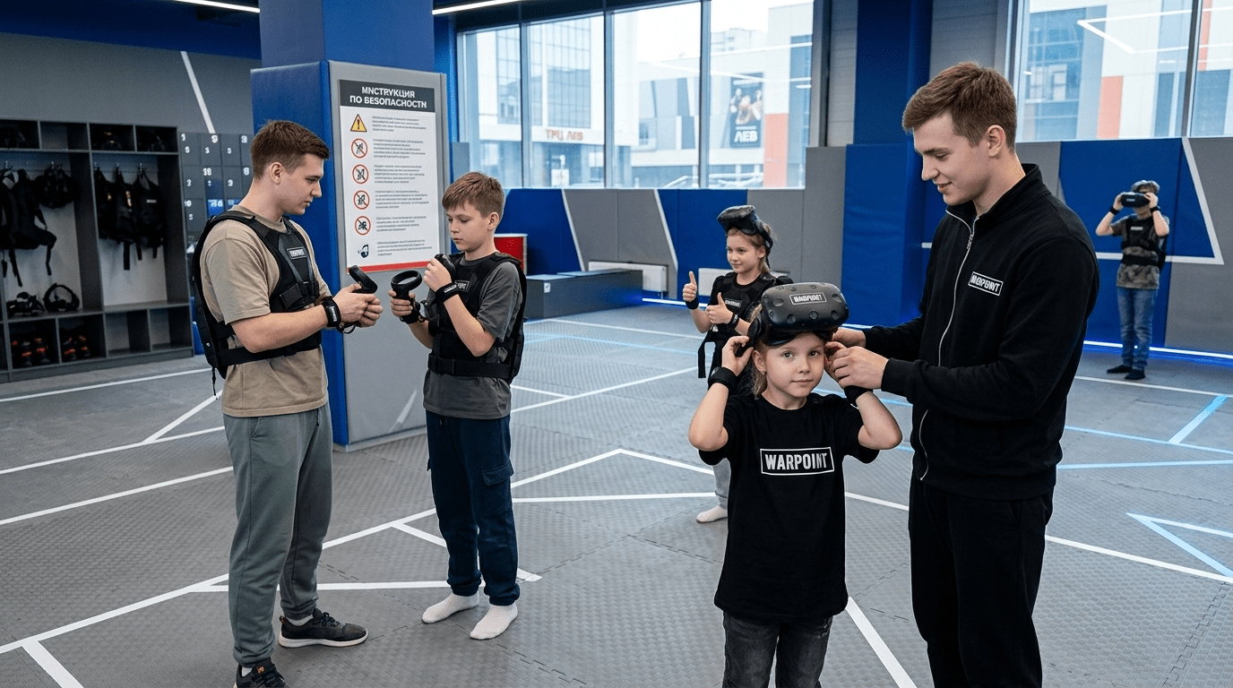 Безопасность и комфорт на арене WARPOINT: игроки в виртуальных очках