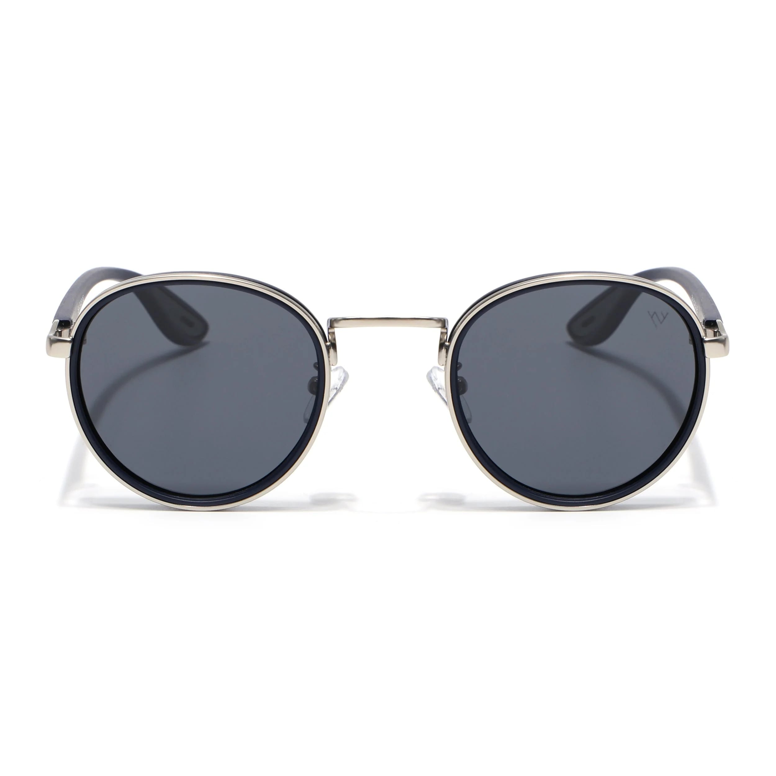 Pilot | Silver Round Polarized Sunglasses | Grey Lens - PMG6677