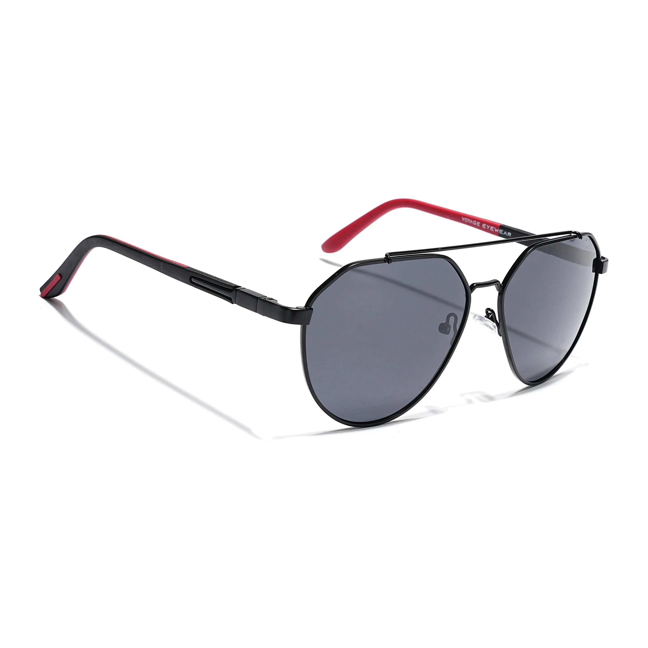Black Aviator Polarized Sunglasses - PMG4286