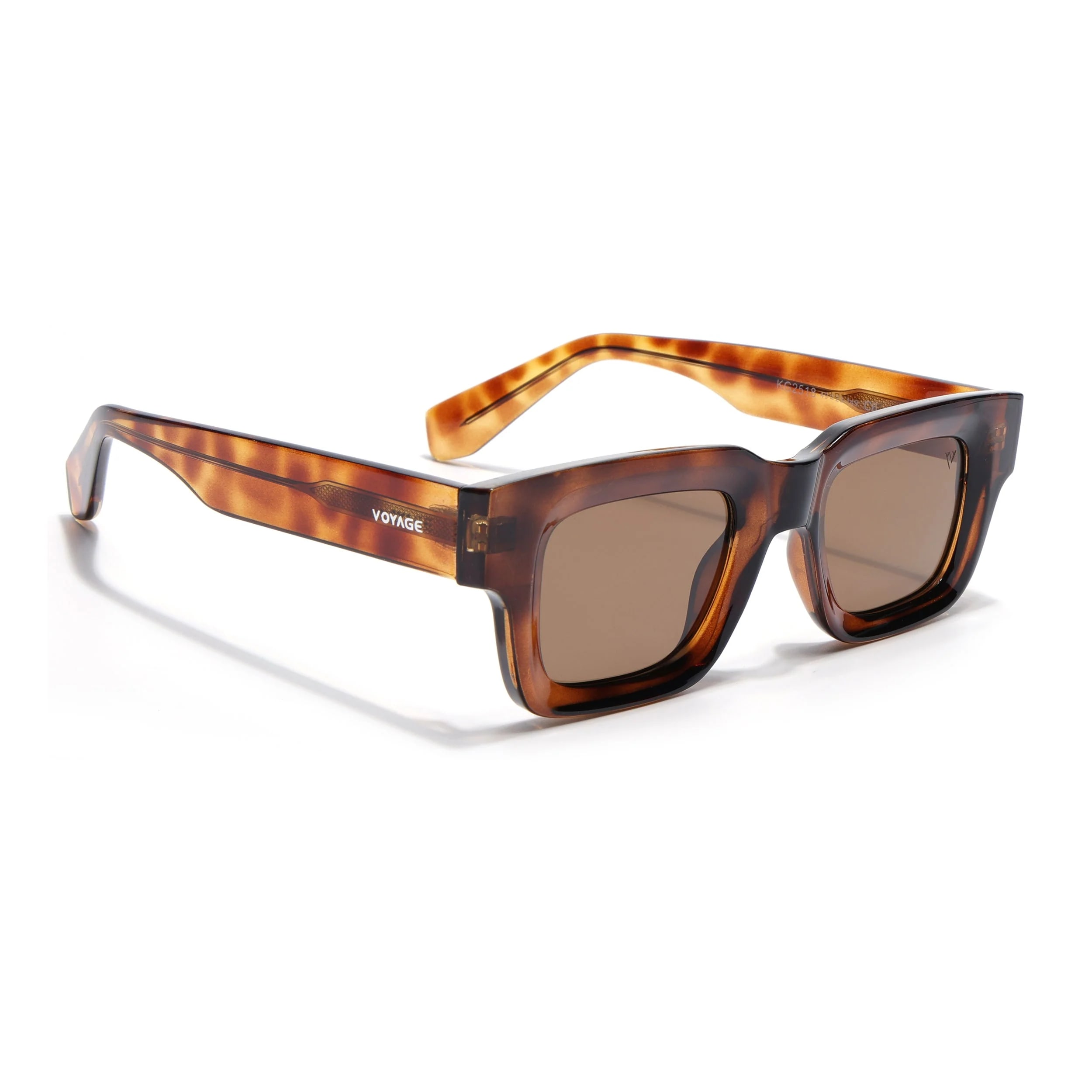 Rectangle Polarized Sunglasses for Men & Women (Brown Lens | Brown Frame - PMG7956)