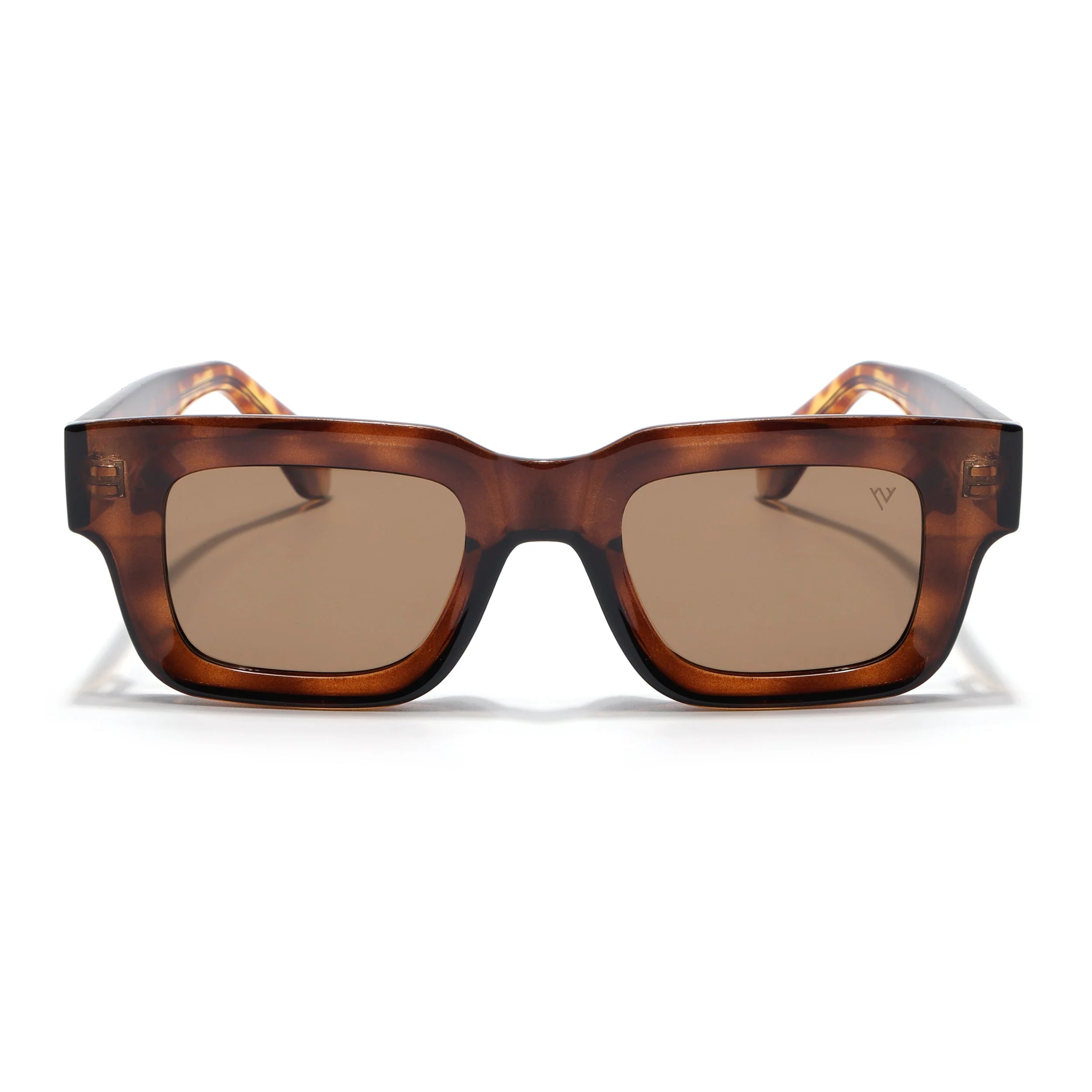 Rectangle Polarized Sunglasses for Men & Women (Brown Lens | Brown Frame - PMG7956)