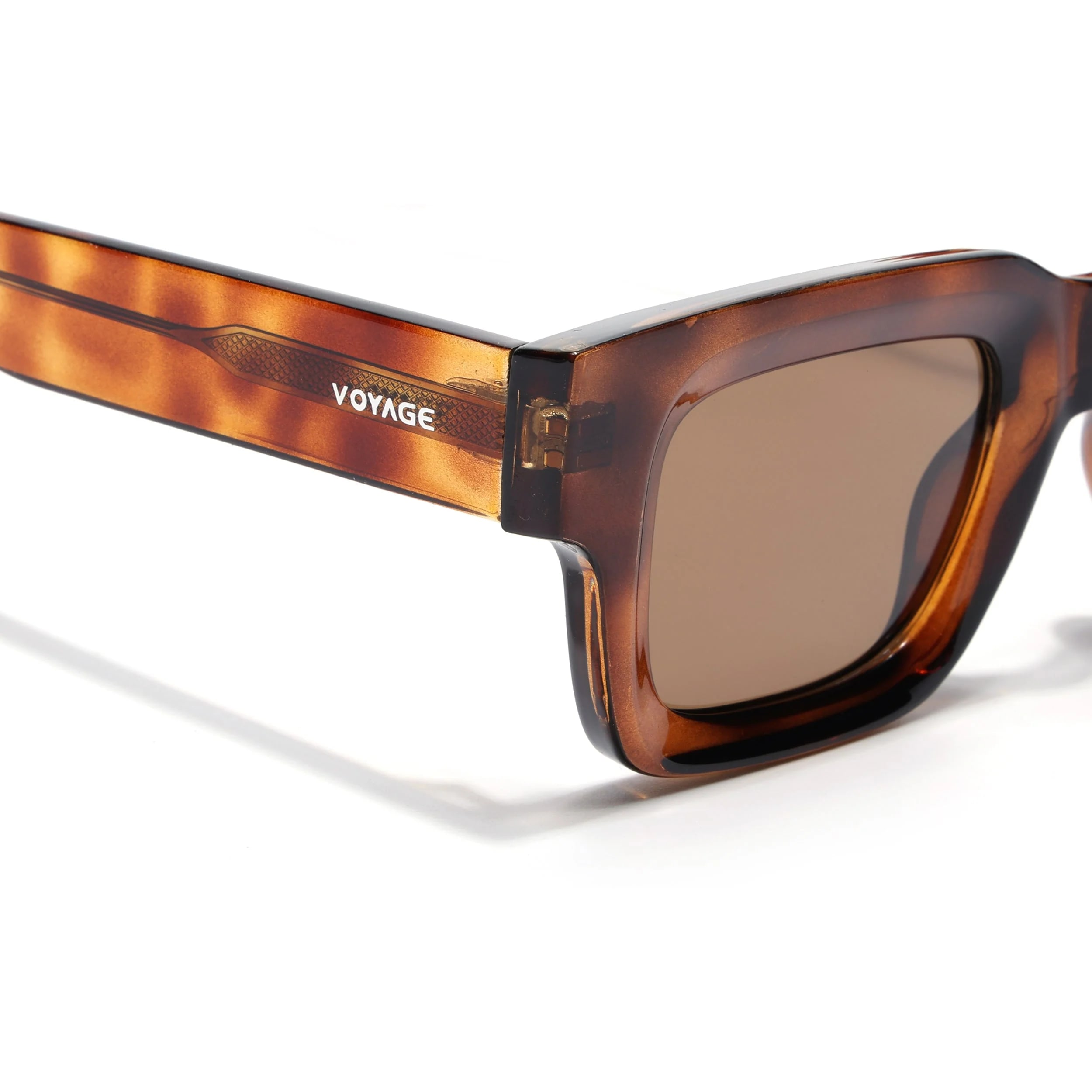 Rectangle Polarized Sunglasses for Men & Women (Brown Lens | Brown Frame - PMG7956)