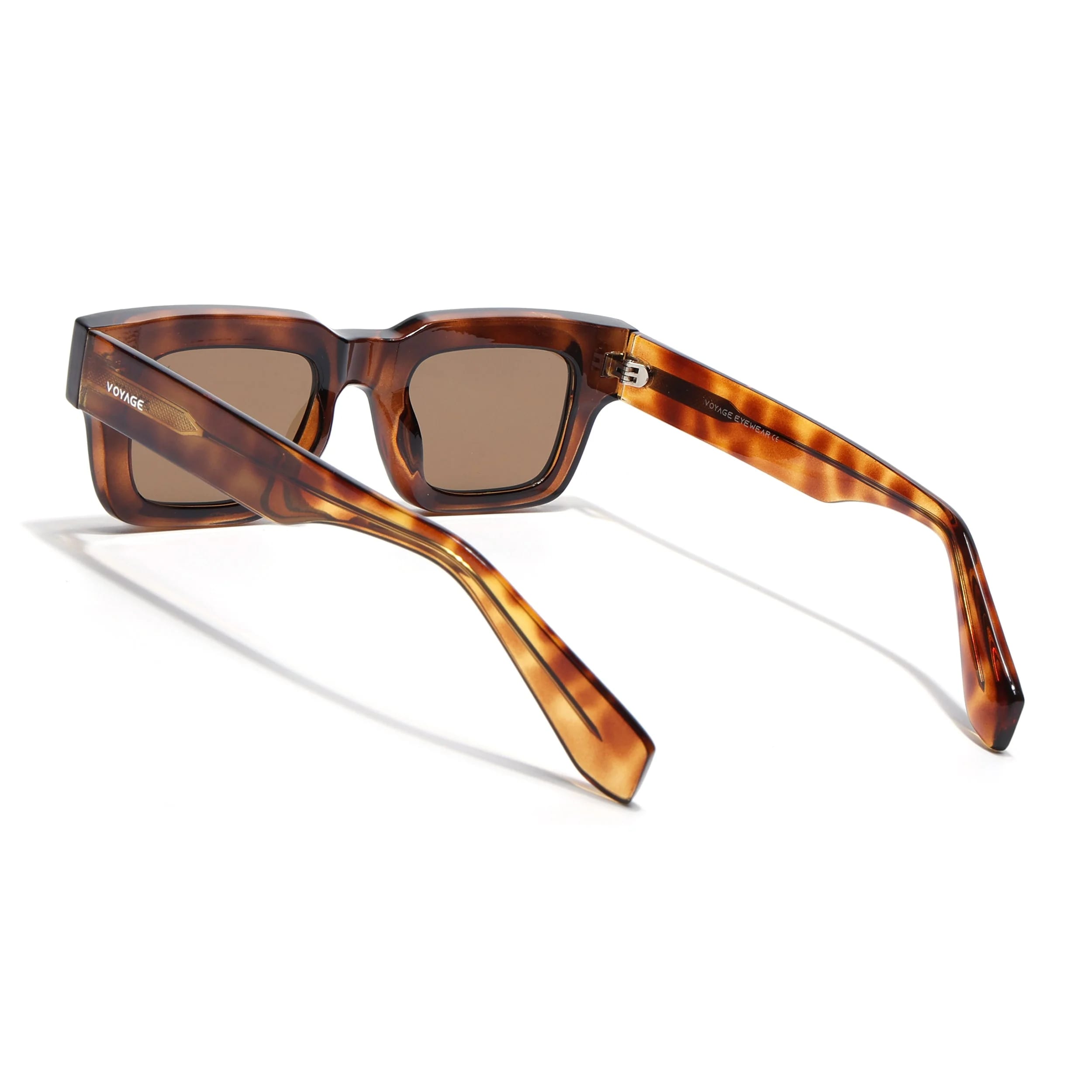 Rectangle Polarized Sunglasses for Men & Women (Brown Lens | Brown Frame - PMG7956)