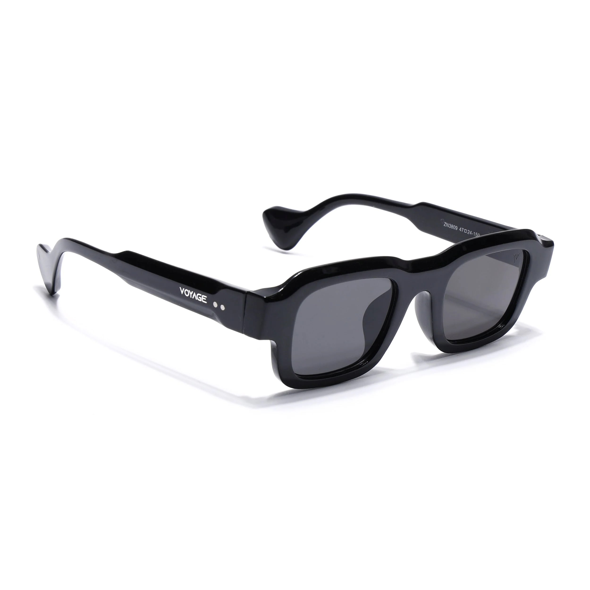 Square Sunglasses for Men & Women (Black Lens | Black Frame - MG7155