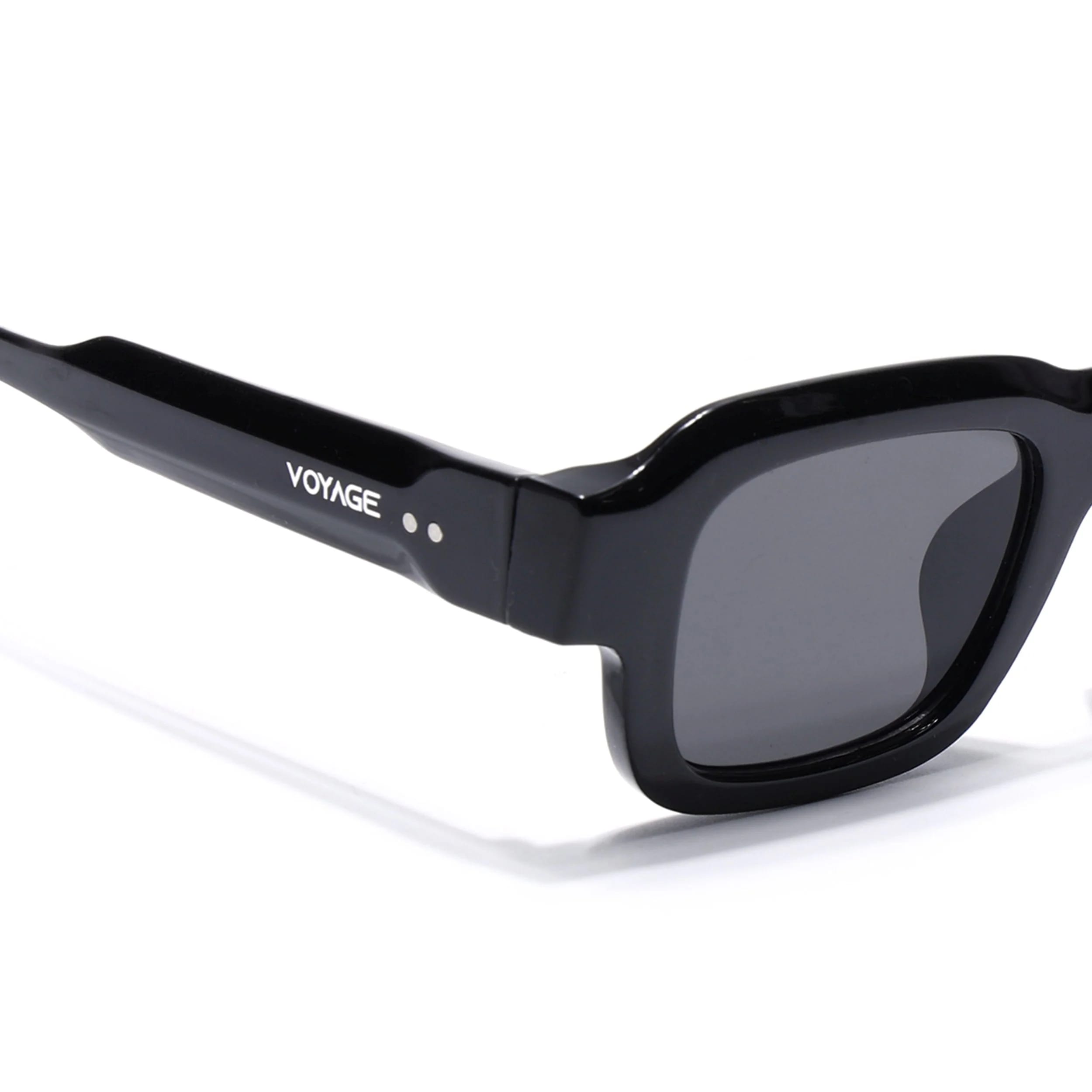 Square Sunglasses for Men & Women (Black Lens | Black Frame - MG7155