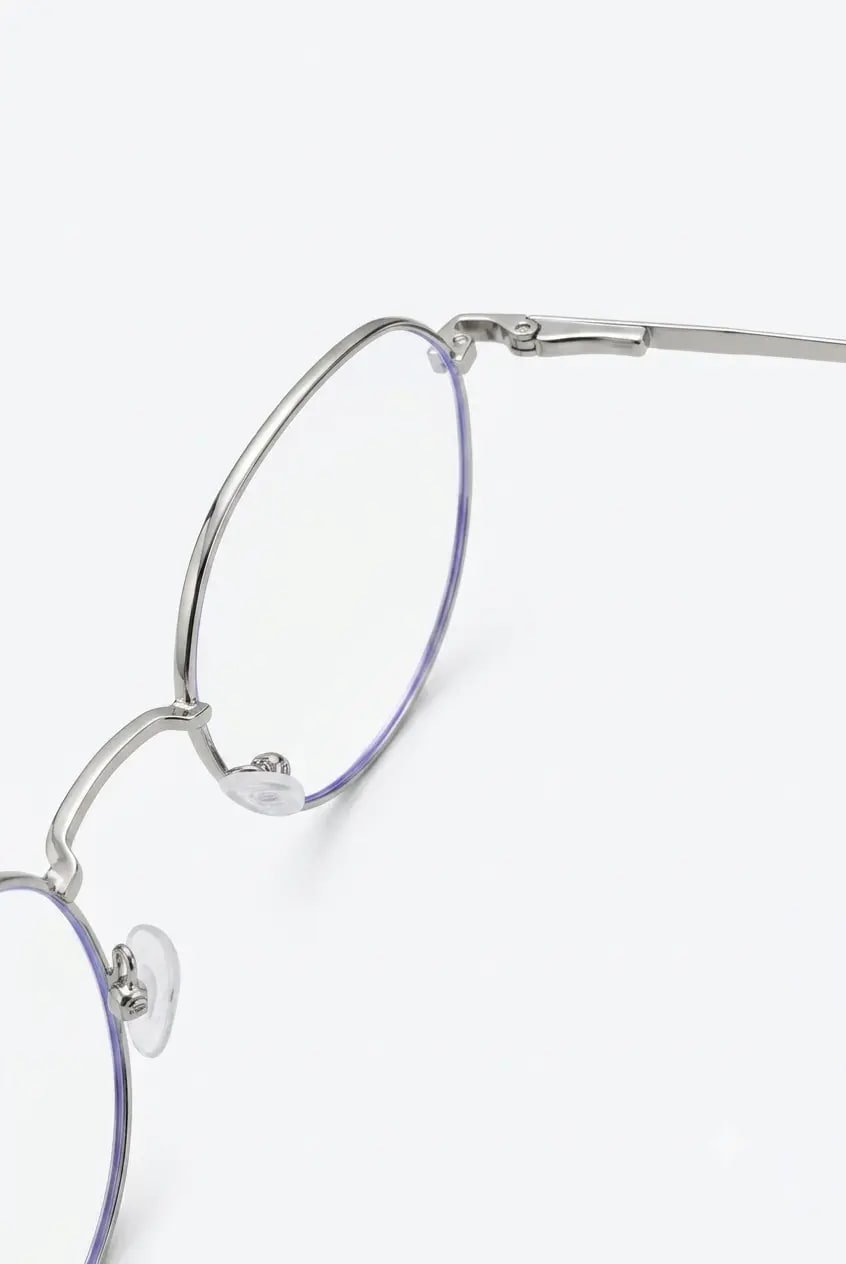 EYECONIC|GEOMETRIC ROUND FULL RIM METAL | BLACK & SILVER | SIZE:- M