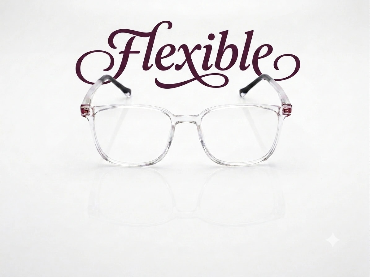EYECONIC ARK | FLEXIBLE | SQUARE FULL RIM FRAME | TRANSPARENT | SIZE : M