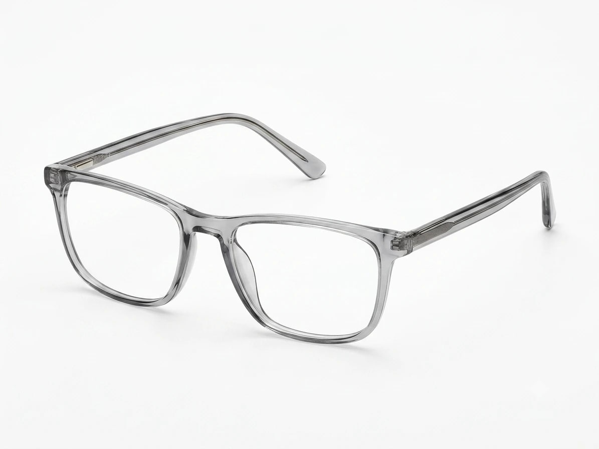 EYECONIC | SQUARE FULL RIM FRAME |  TRANSPARENT GREY | SIZE : M