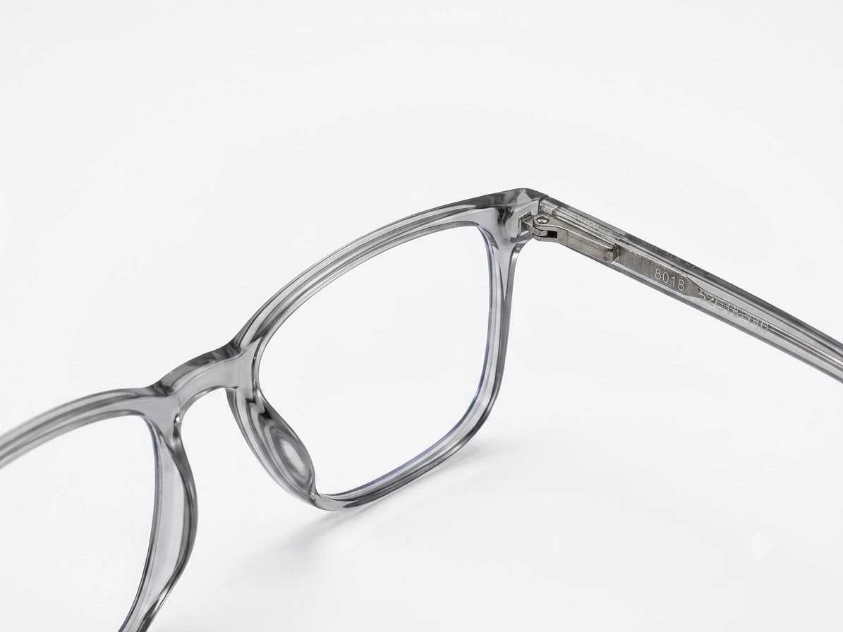 EYECONIC | SQUARE FULL RIM FRAME |  TRANSPARENT GREY | SIZE : M