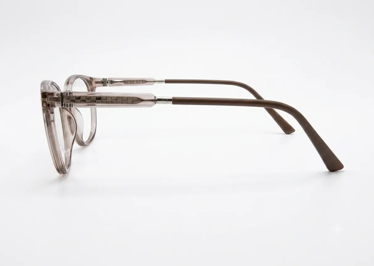 EYECONIC |ROUND FULL RIM LIGHTWEIGHT FRAME | WARM GREY| SIZE :- M