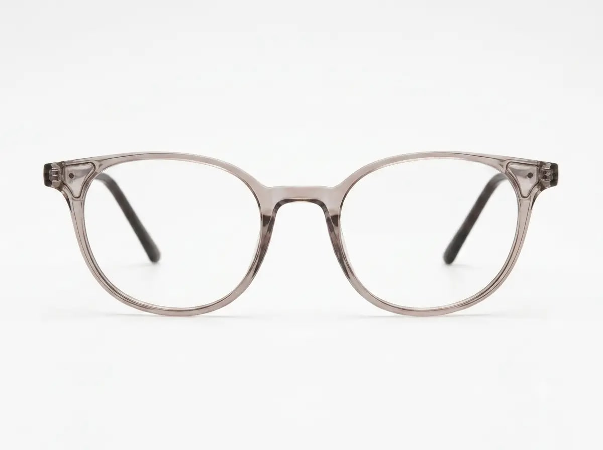 EYECONIC |ROUND FULL RIM LIGHTWEIGHT FRAME | WARM GREY| SIZE :- M