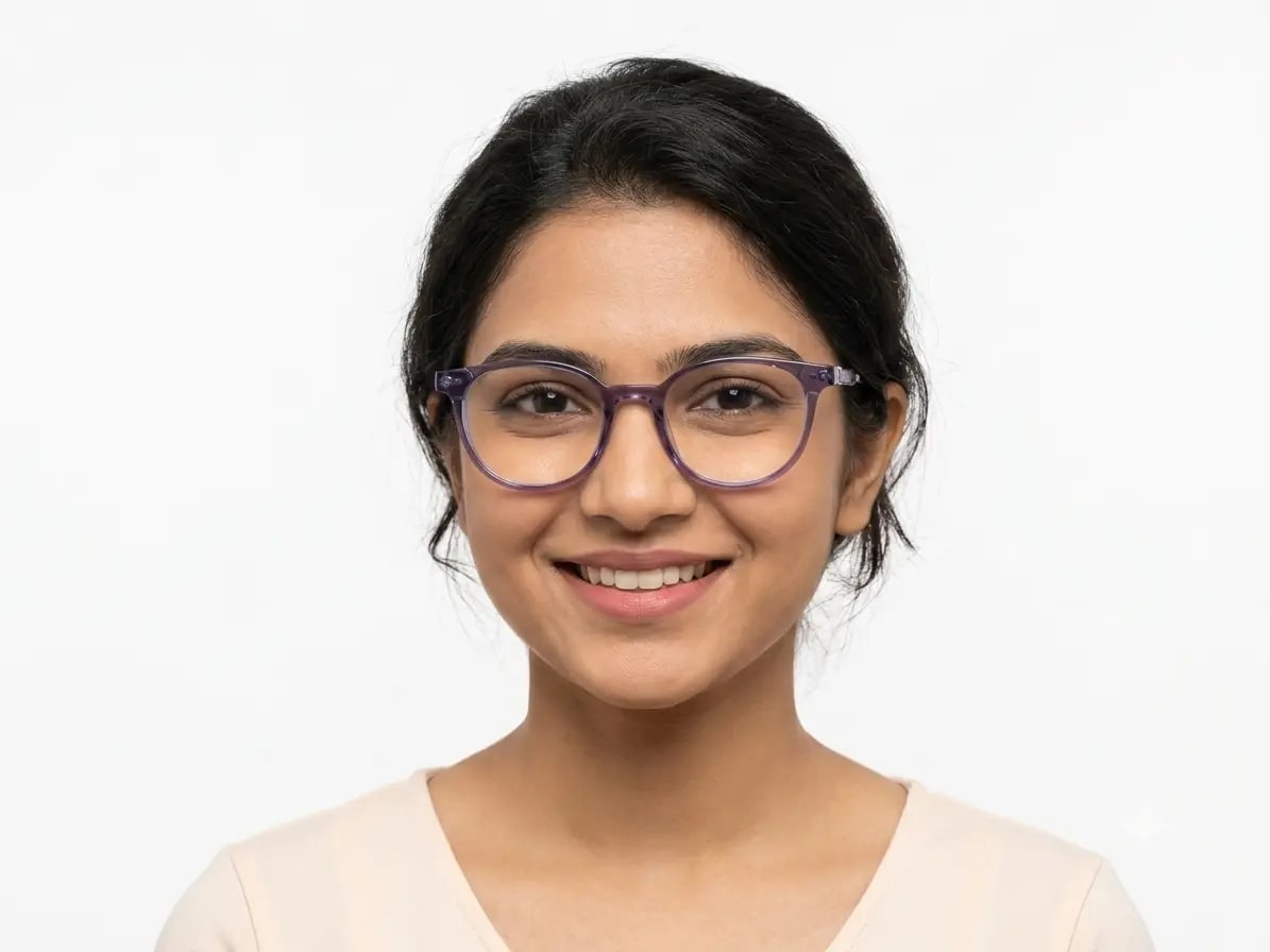 EYECONIC |ROUND FULL RIM LIGHTWEIGHT FRAME | PURPLE | SIZE :- M