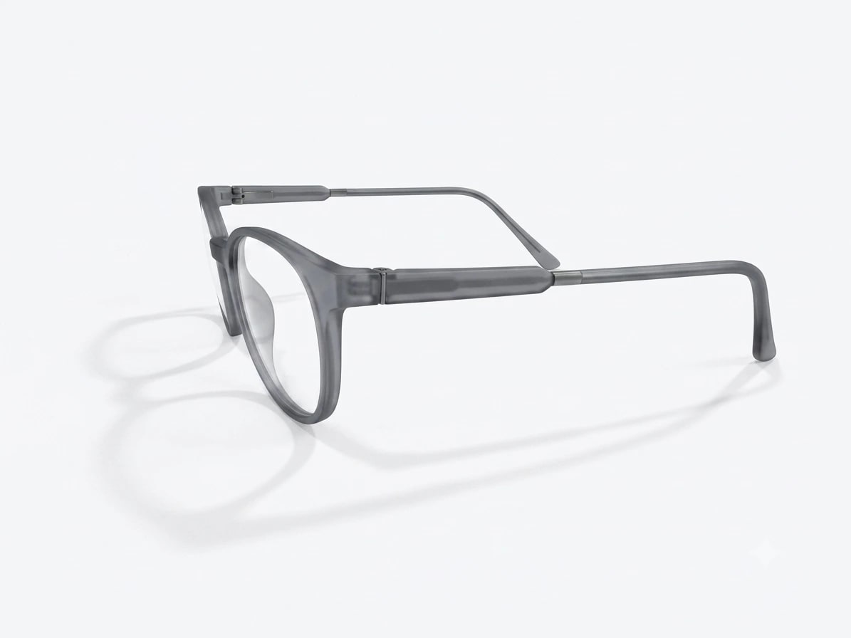 EYECONIC |ROUND FULL RIM LIGHTWEIGHT FRAME | MATTE GREY | SIZE :- M