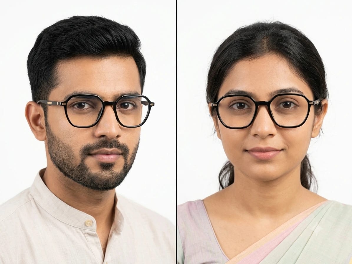 EYECONIC|HEXAGONAL UNISEX FULL RIM | G.BLACK | SIZE :- M