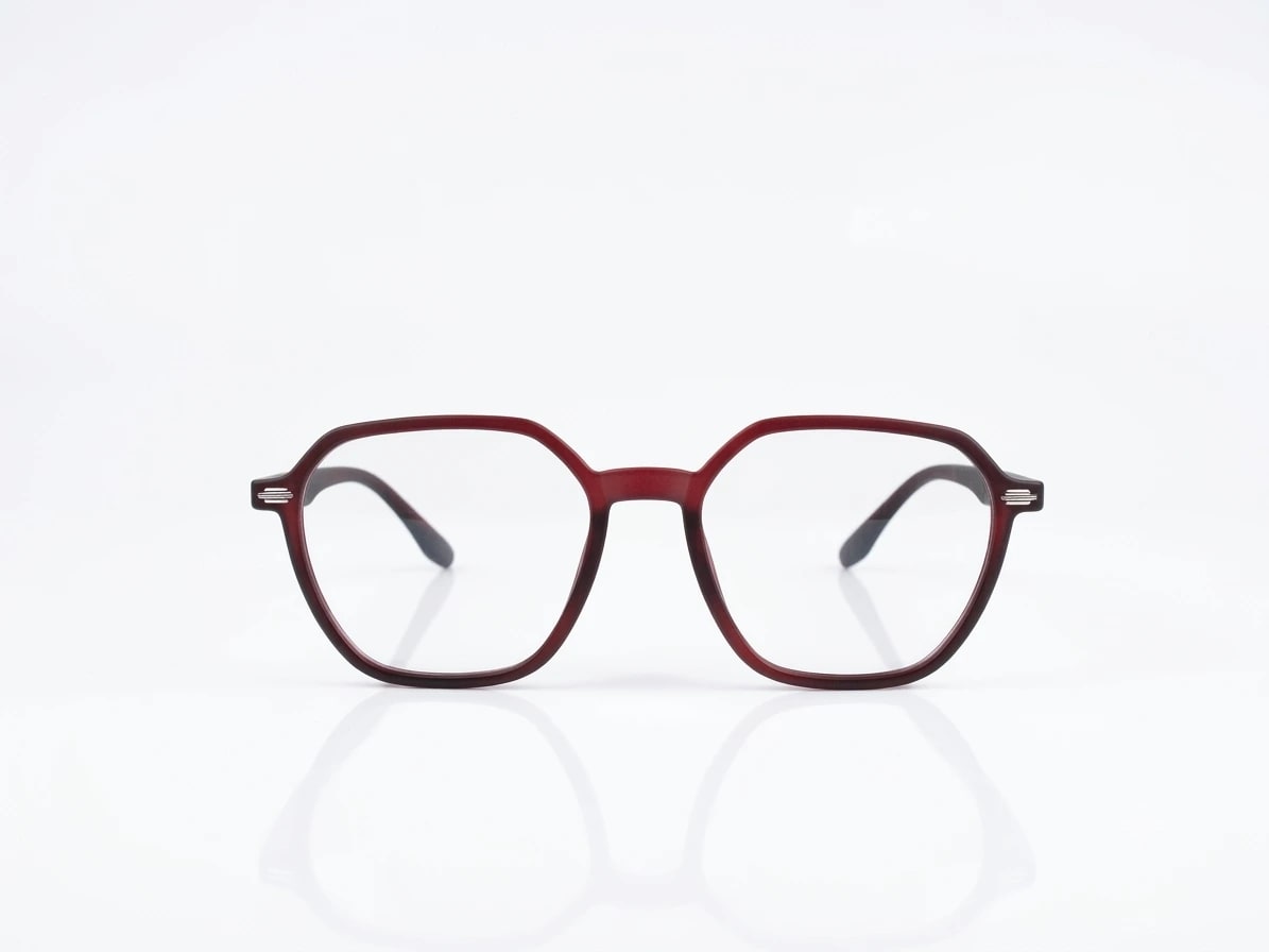 EYECONIC|HEXAGONAL UNISEX FULL RIM | M.MAROON|SIZE :- M