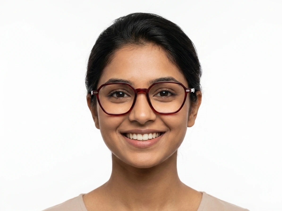 EYECONIC|HEXAGONAL UNISEX FULL RIM | M.MAROON|SIZE :- M