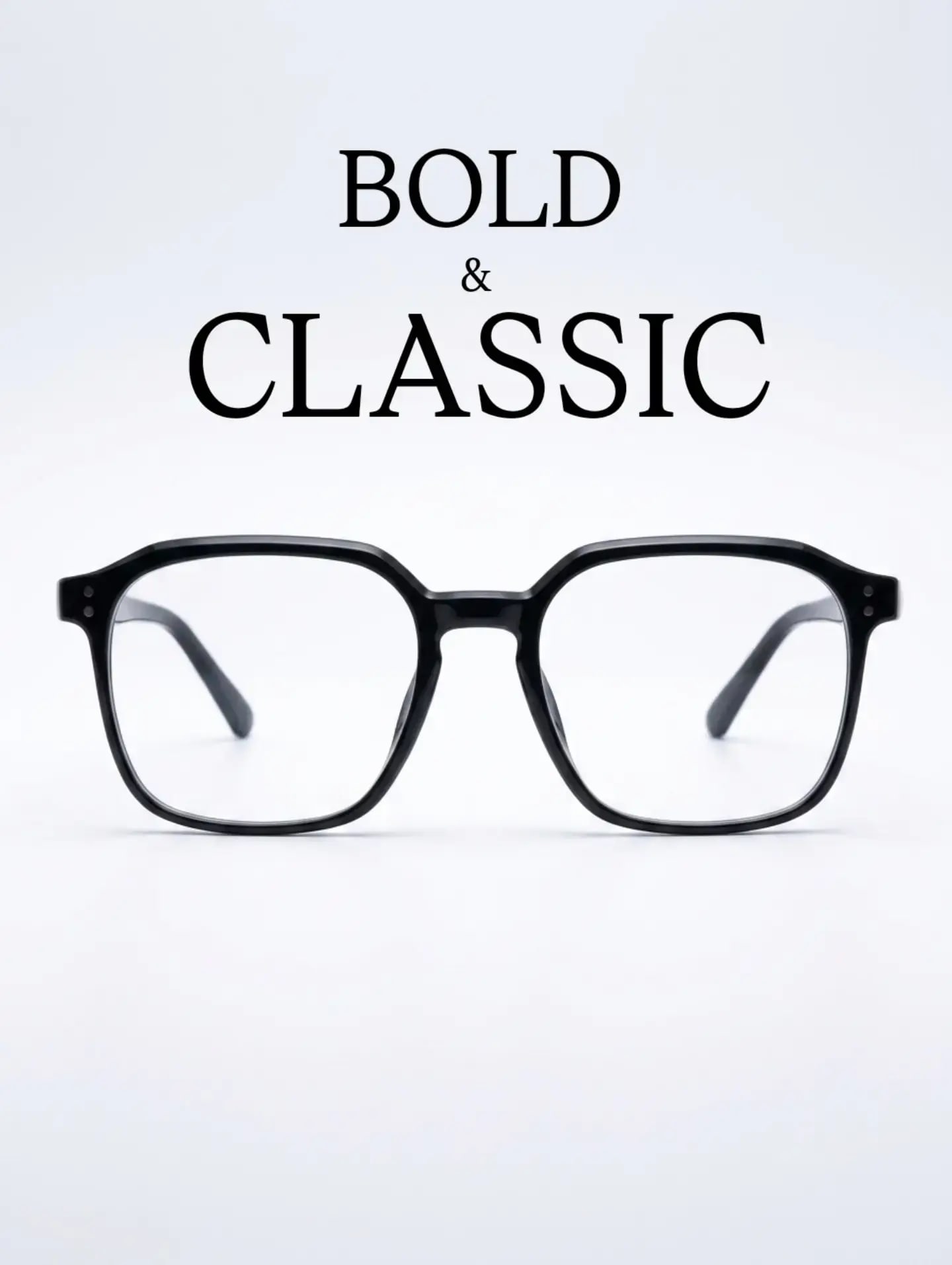 EYECONIC| HAND MADE | ACCETATE | BLACK | SIZE :- L WITH FREE ZERO POWER BLUCUT LENS