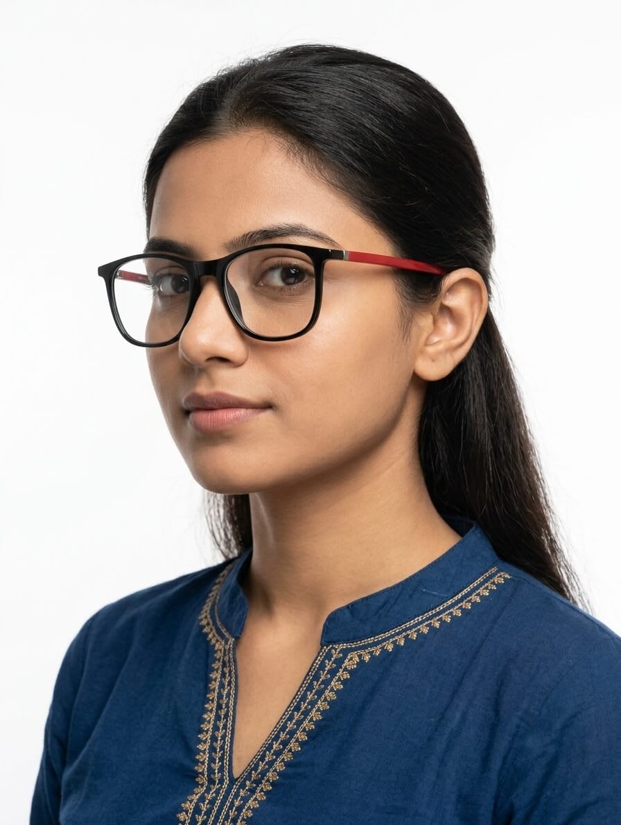 EYECONIC FLEXIBLE | UNISEX | SQUARE |BLACK&RED| SIZE :- M