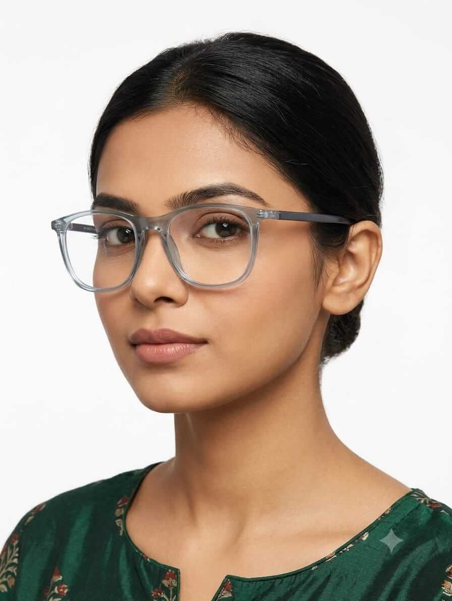 EYECONIC FLEXIBLE | UNISEX | SQUARE |CLEAR GREY| SIZE :- M
