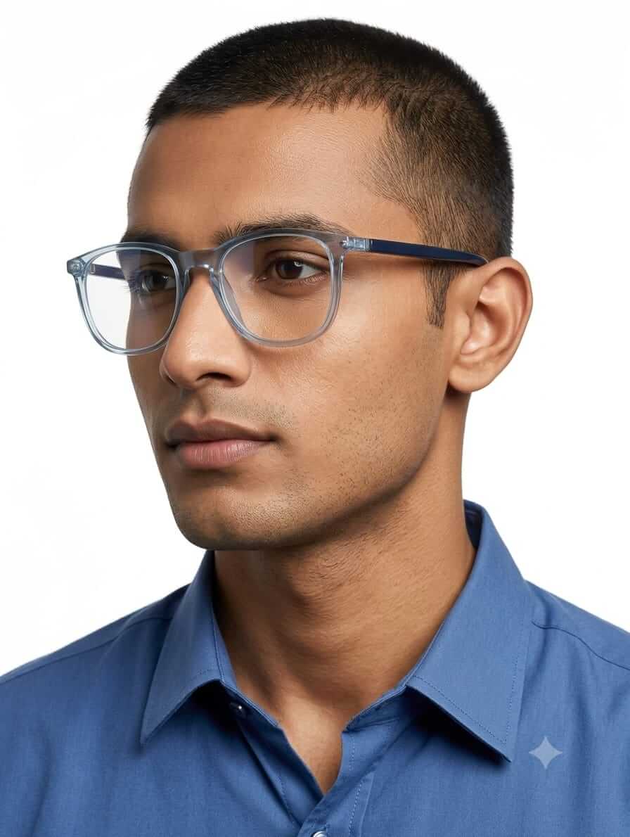 EYECONIC FLEXIBLE | UNISEX | SQUARE |CLEAR GREY| SIZE :- M
