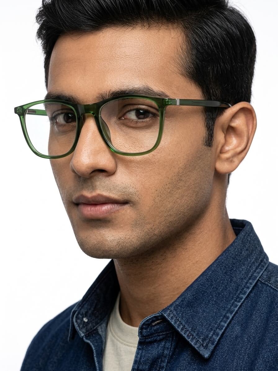 EYECONIC FLEXIBLE | UNISEX | SQUARE |GREEN | SIZE :- M