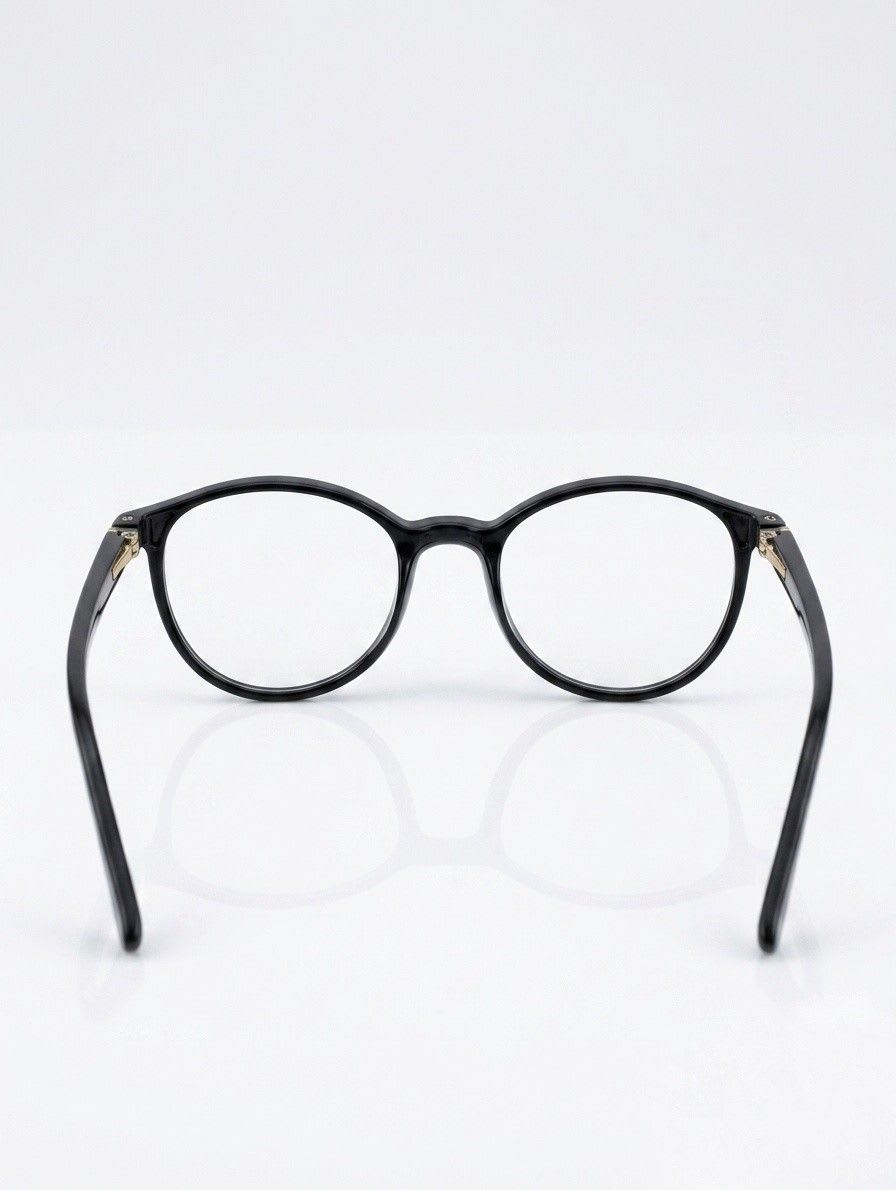EYECONIC ARK | FLEXIBLE | ROUND FULL RIM FRAME | GLOSSY BLACK | SIZE : M