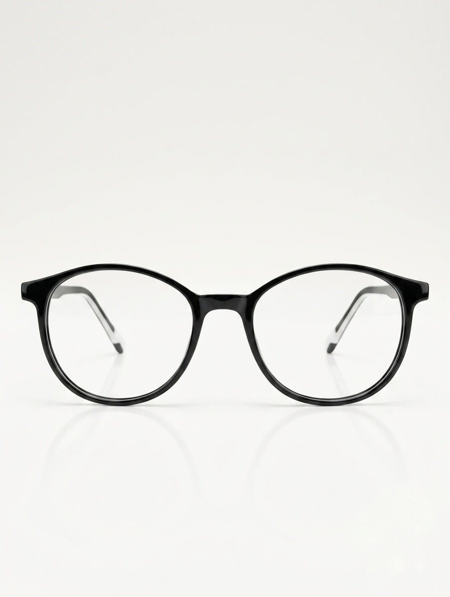 EYECONIC ARK | FLEXIBLE | ROUND FULL RIM FRAME | GLOSSY BLACK | SIZE : M