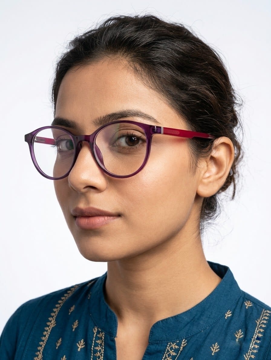 EYECONIC ARK | FLEXIBLE | ROUND FULL RIM FRAME | PURPLE | SIZE : M