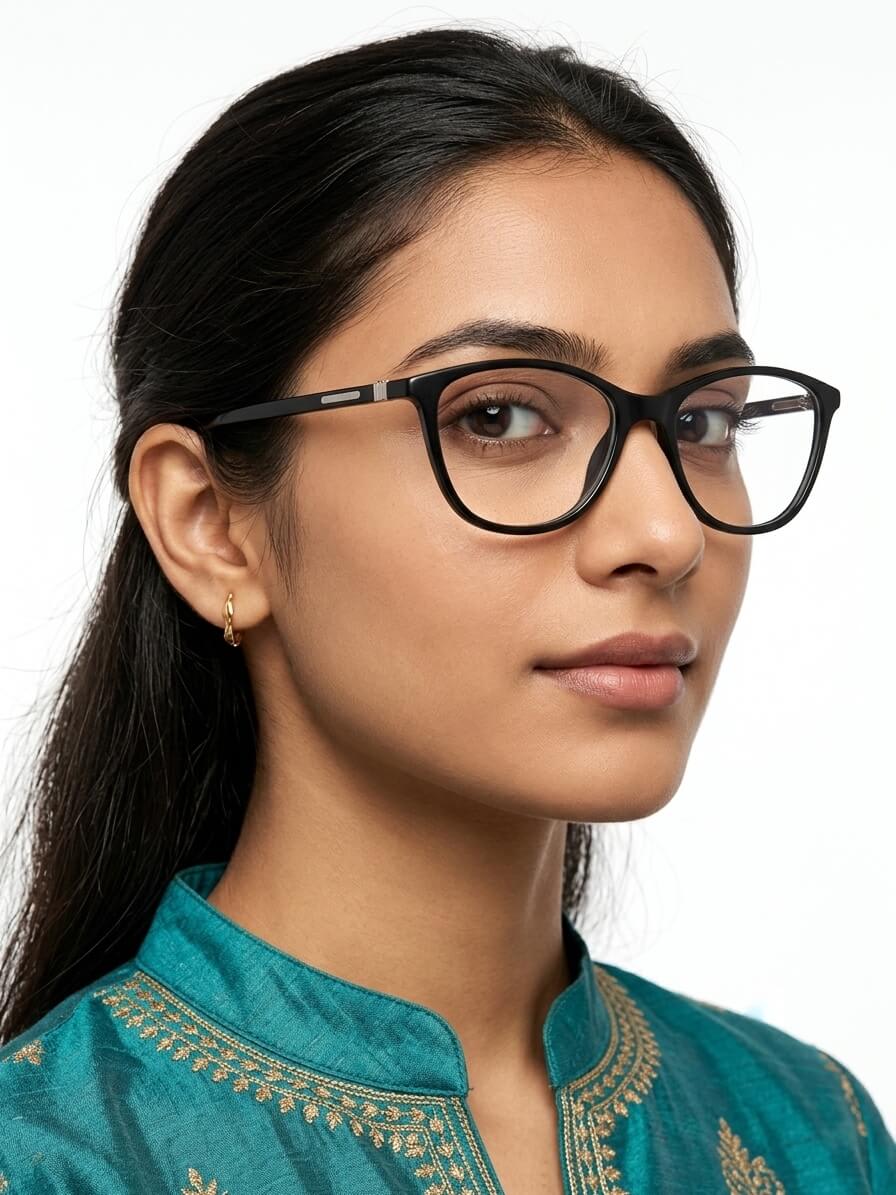 EYECONIC|CAT EYE | BLACK | SIZE :- M