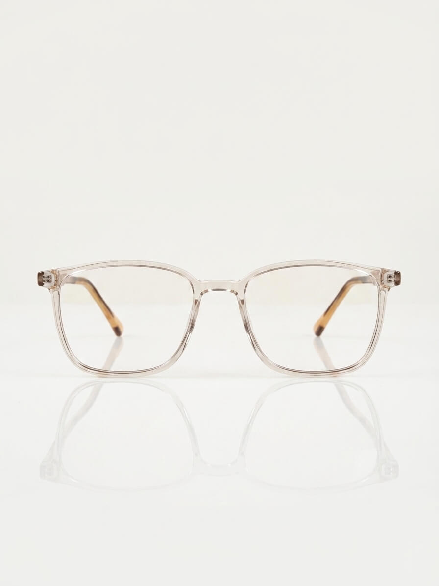 EYECONIC ARK | FLEXIBLE | SQUARE FULL RIM FRAME | CLEAR BROWN | SIZE : M