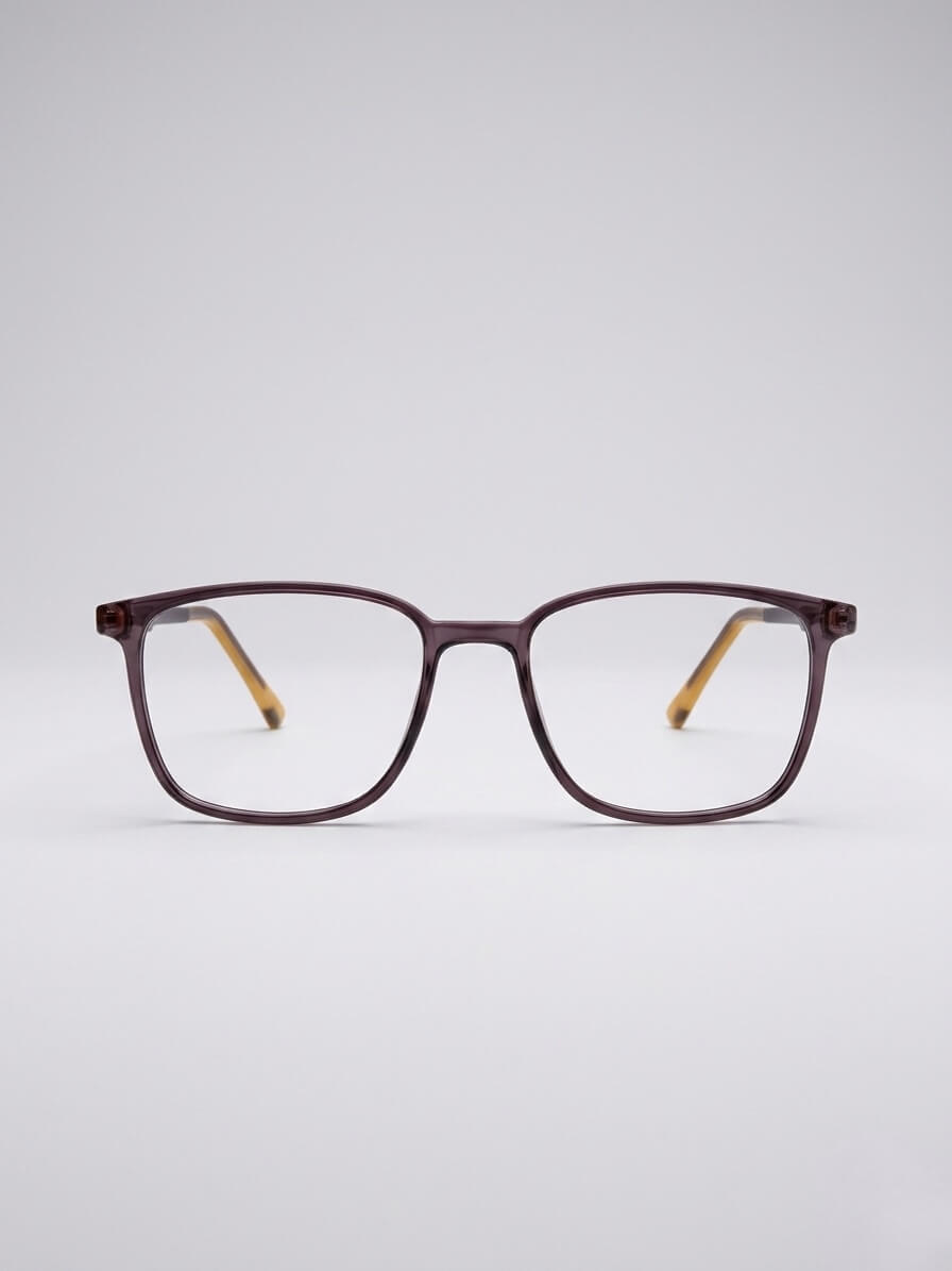 EYECONIC ARK | FLEXIBLE | SQUARE FULL RIM FRAME | CLEAR BROWN | SIZE : M