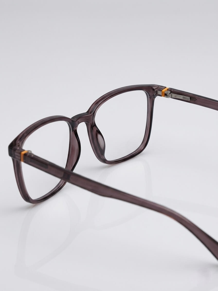 EYECONIC ARK | FLEXIBLE | SQUARE FULL RIM FRAME | CLEAR BROWN | SIZE : M