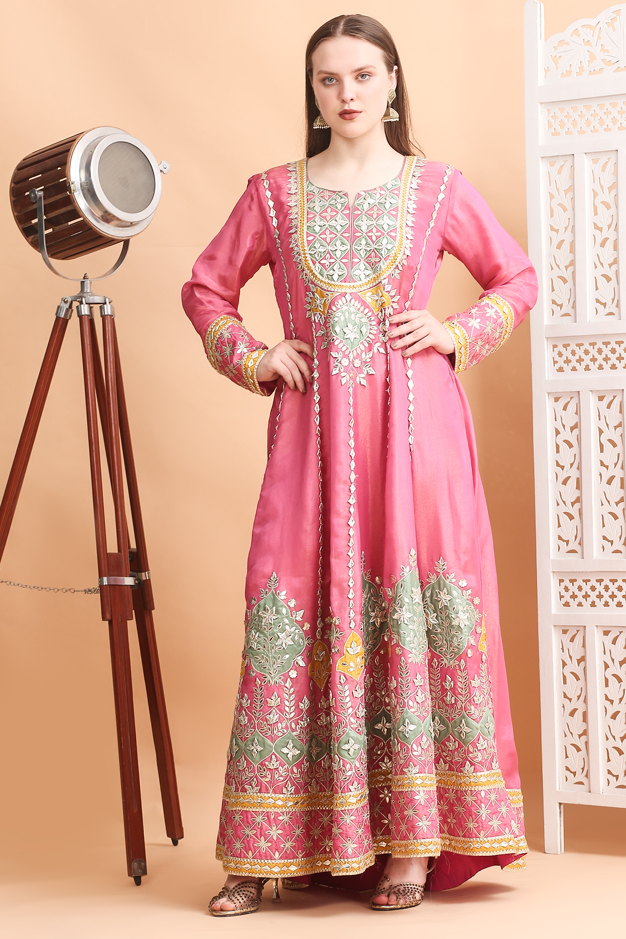 Elegant Handcrafted Pink Suit Set