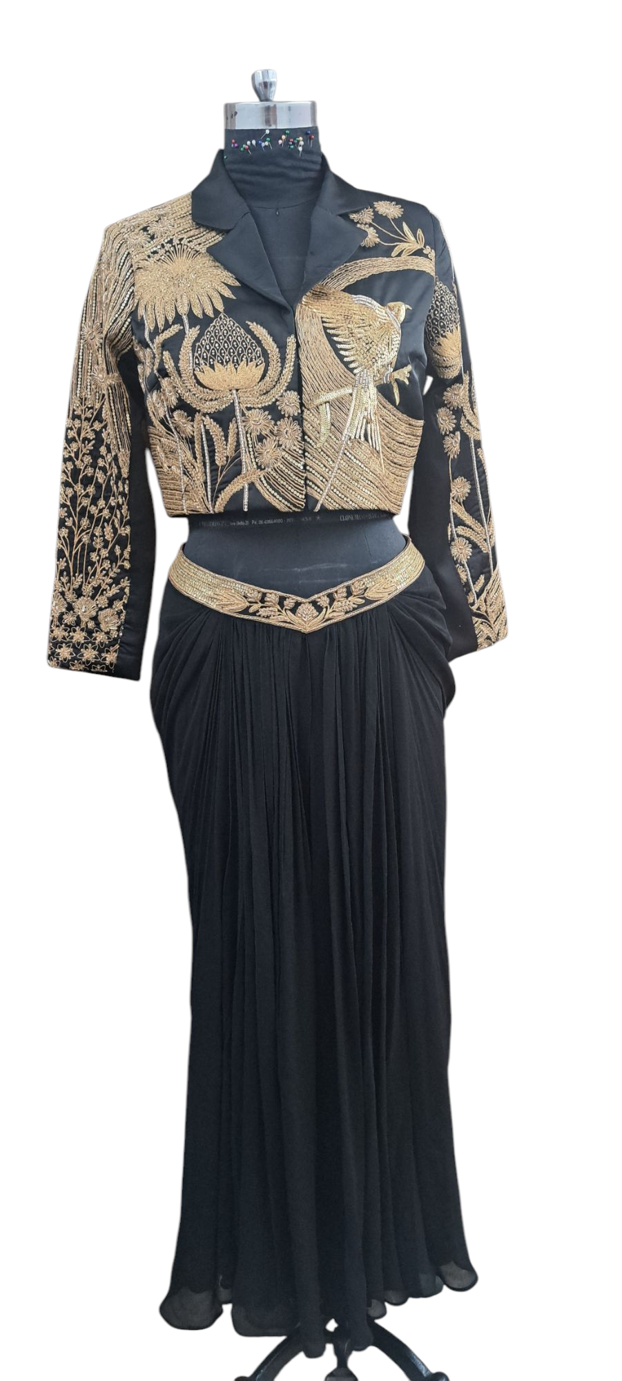 Elegant Handcrafted Black Lehenga Set