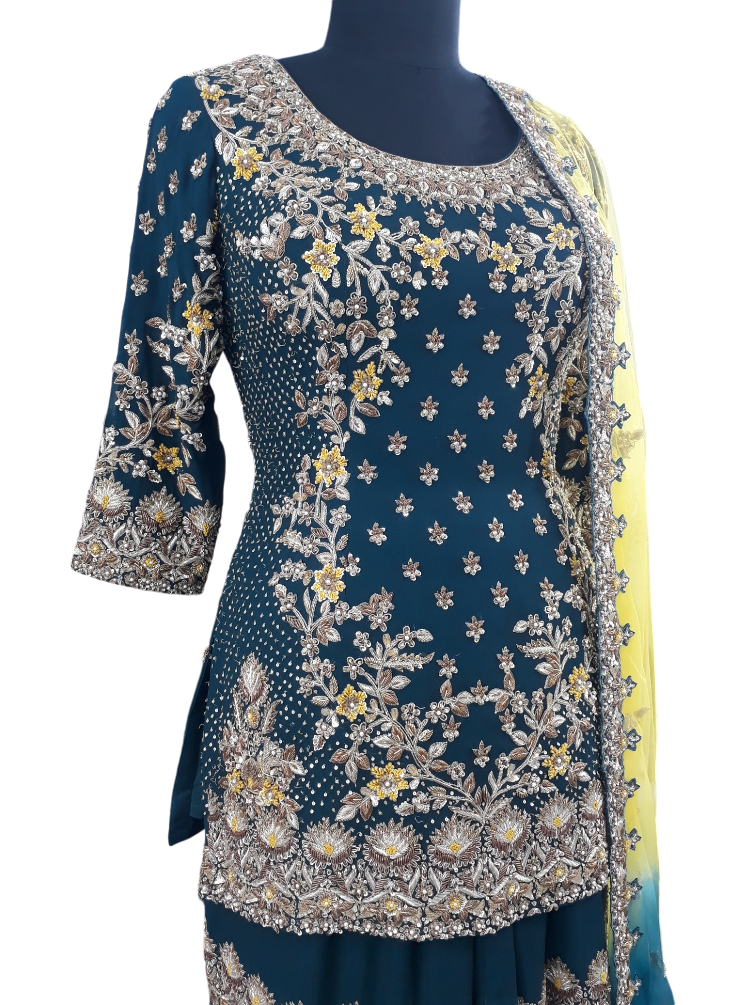 Elegant Handcrafted Blue Suit Set
