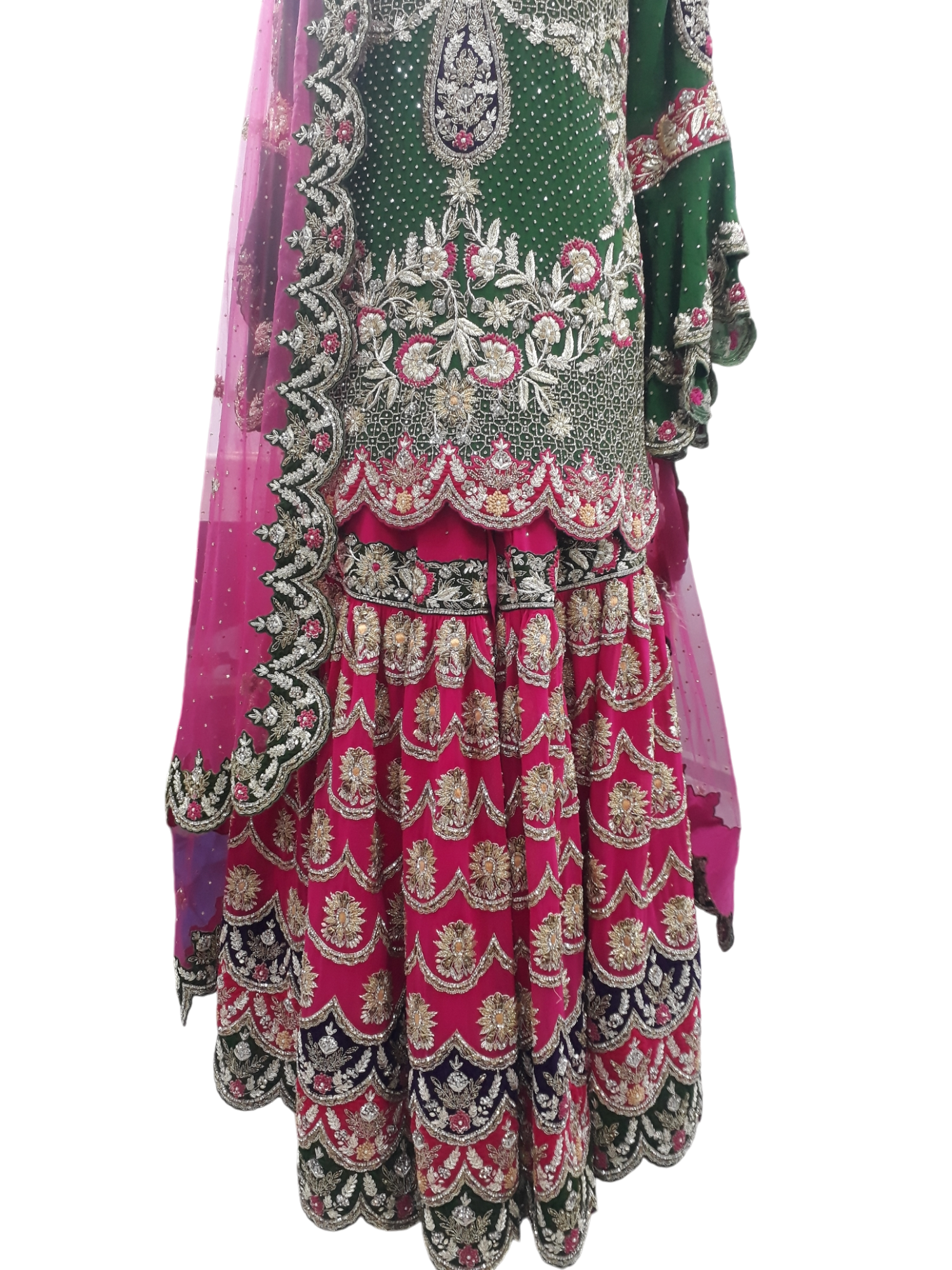 Elegant Handcrafted Green Suit Set