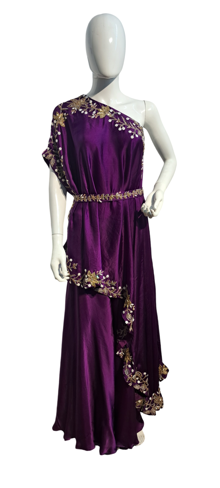 Elegant Handcrafted Purple Suit Set