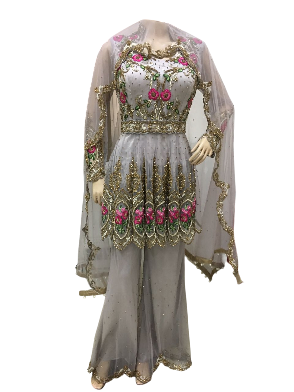 Elegant Handcrafted White Suit Set