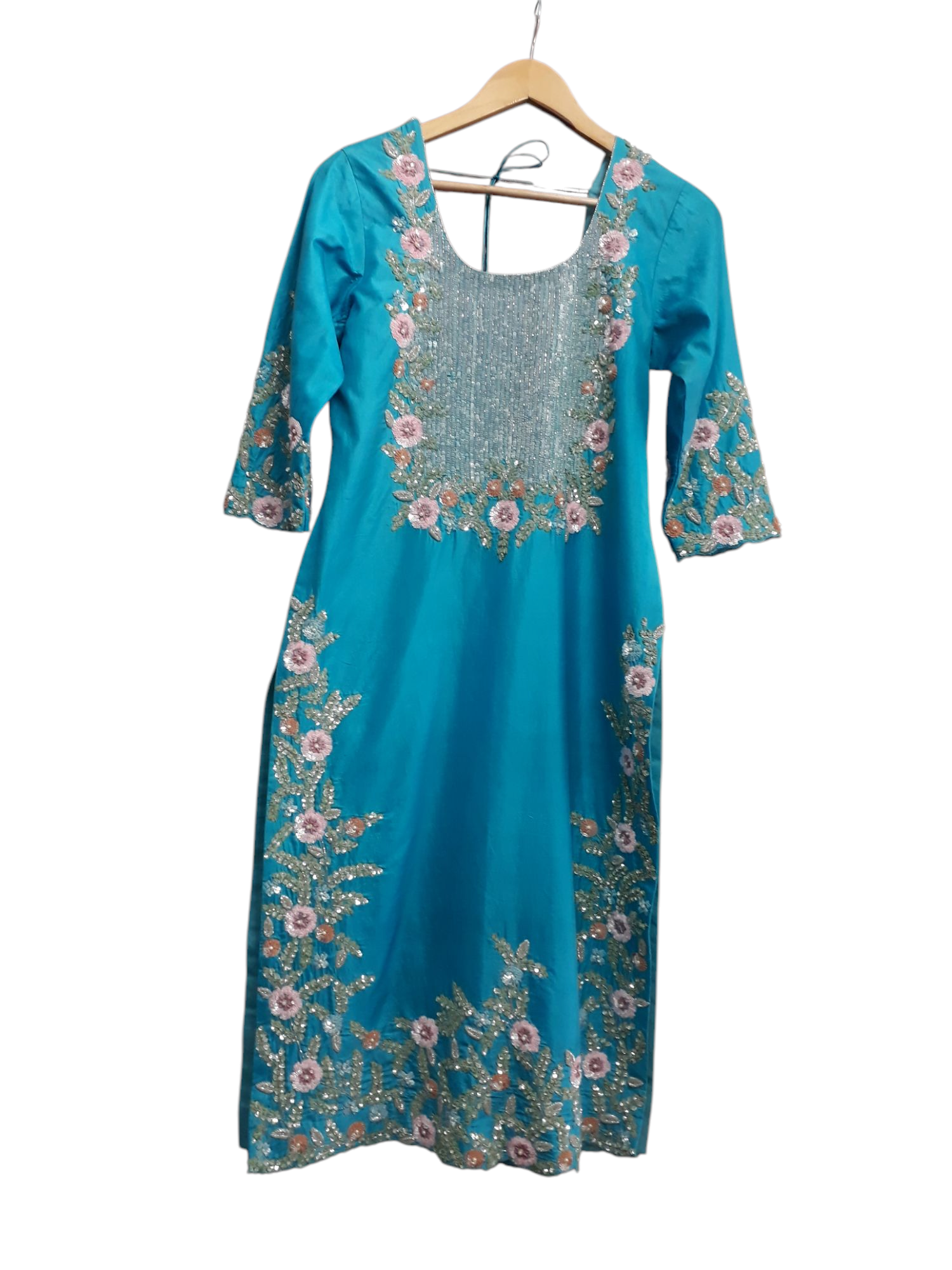 Elegant Handcrafted Blue Kurta Set Set