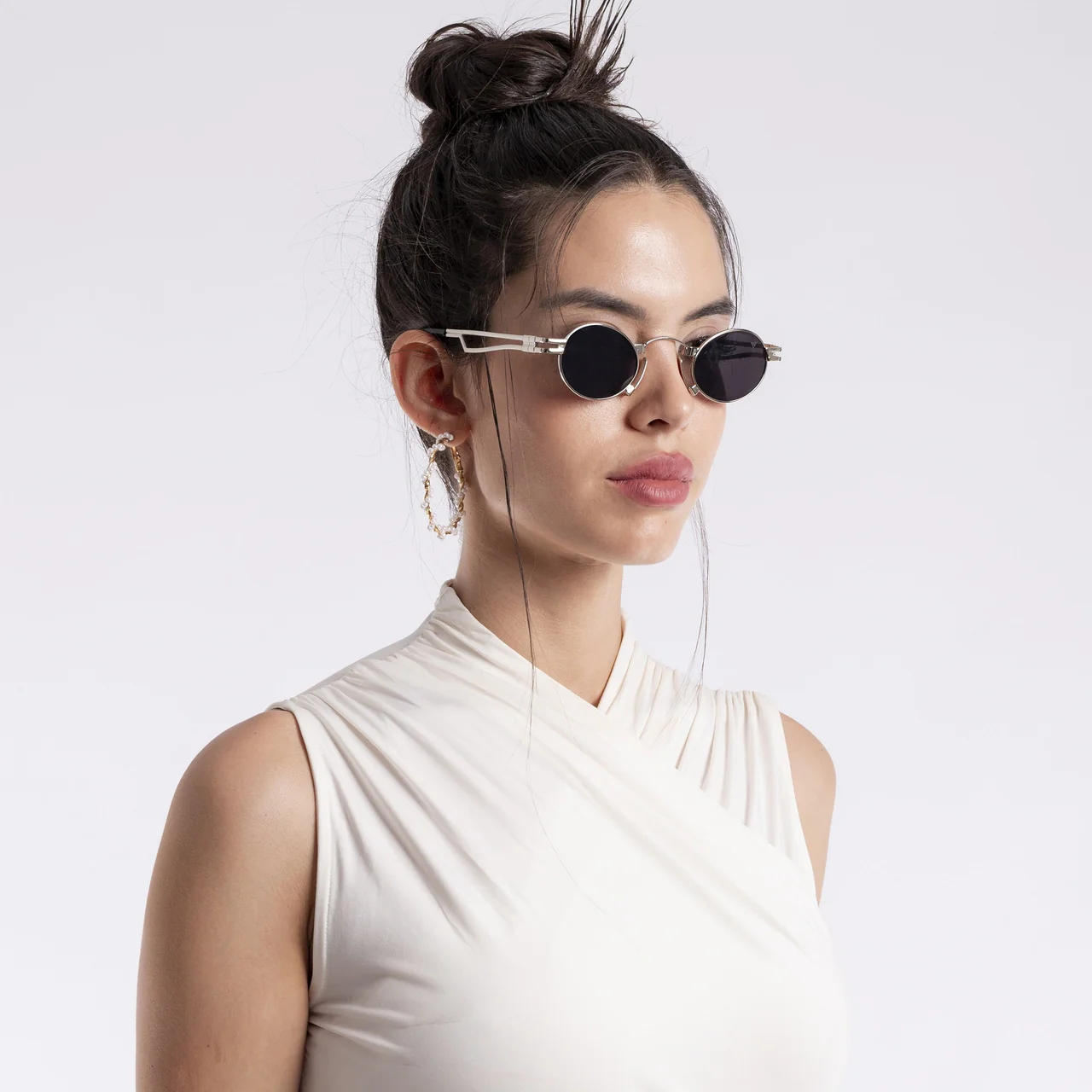 Orbit | Silver Black Round Sunglasses MG3585