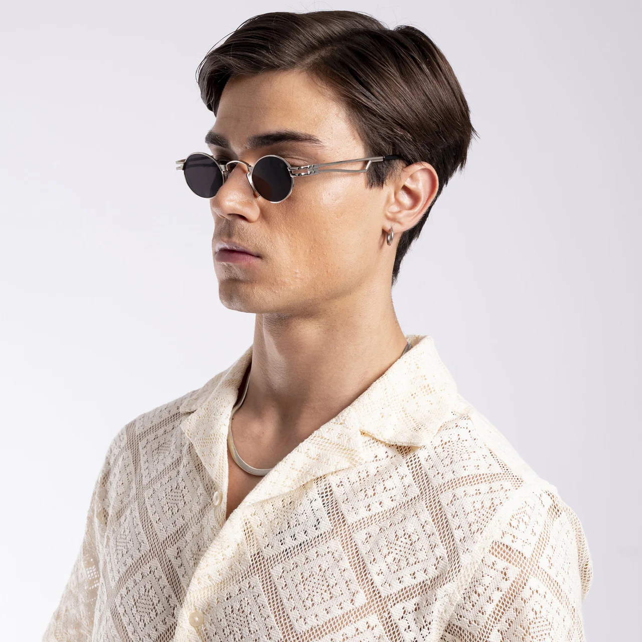 Orbit | Silver Black Round Sunglasses MG3585