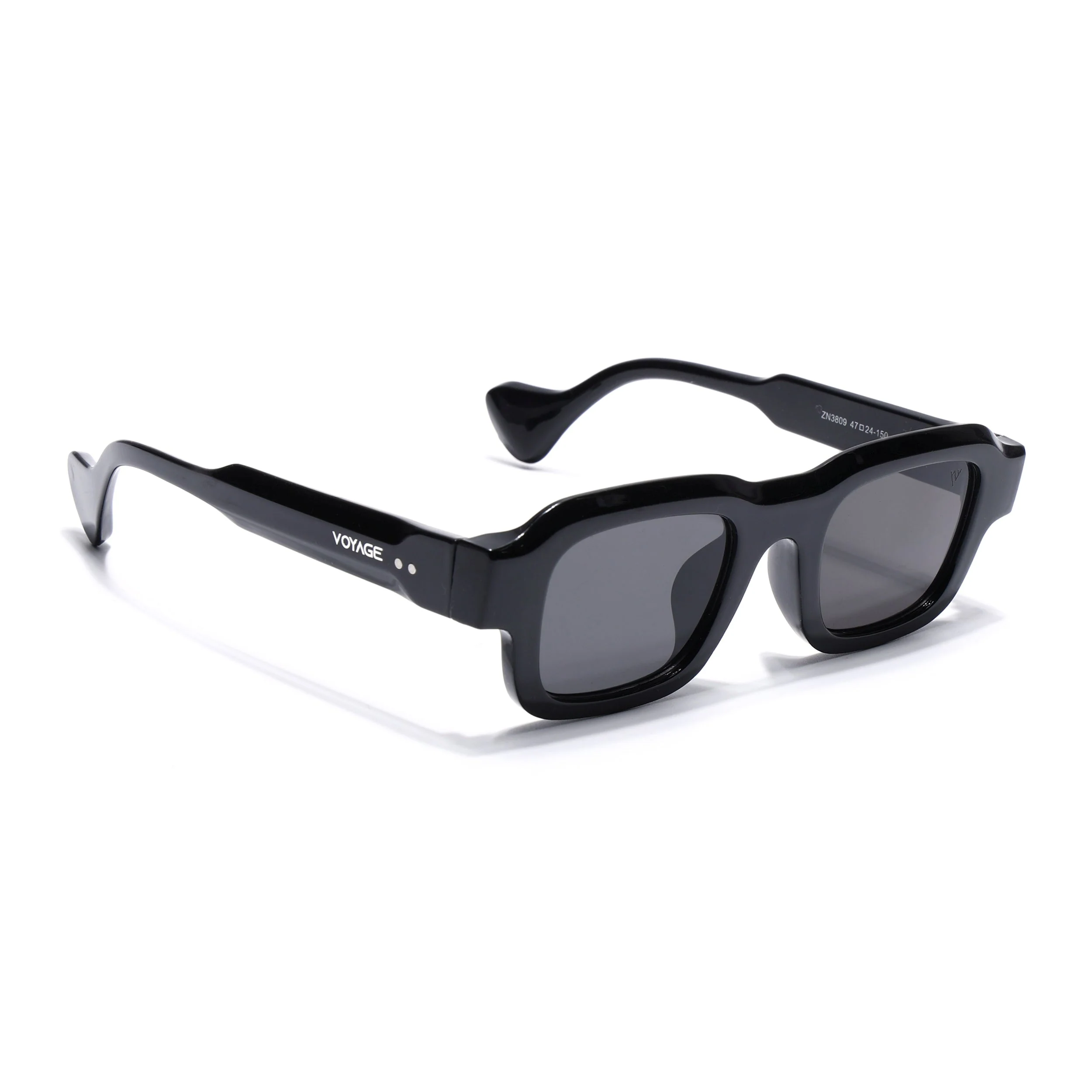 Square Sunglasses for Men & Women (Black Lens | Black Frame - MG7155