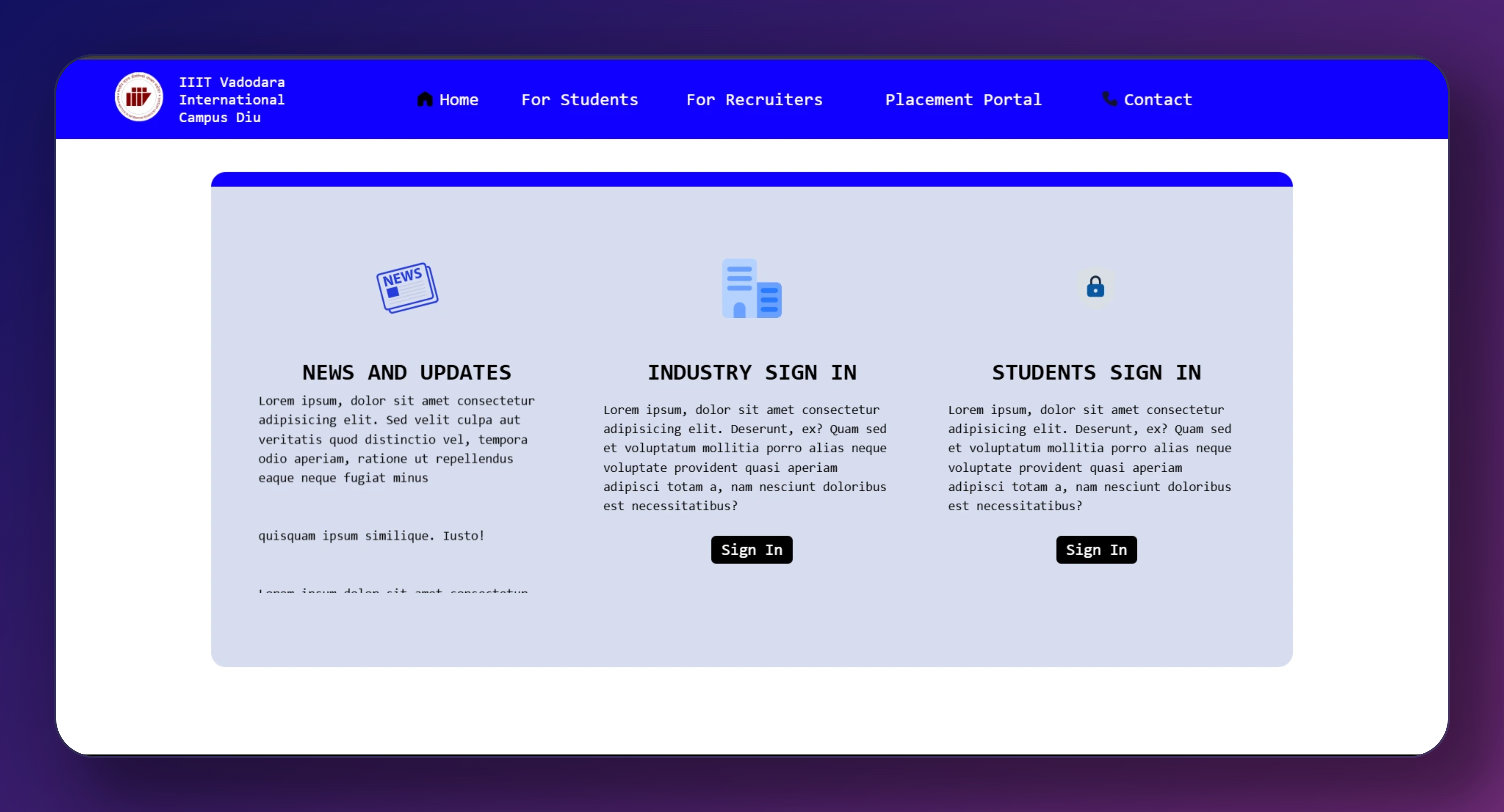Institute Placement Portal