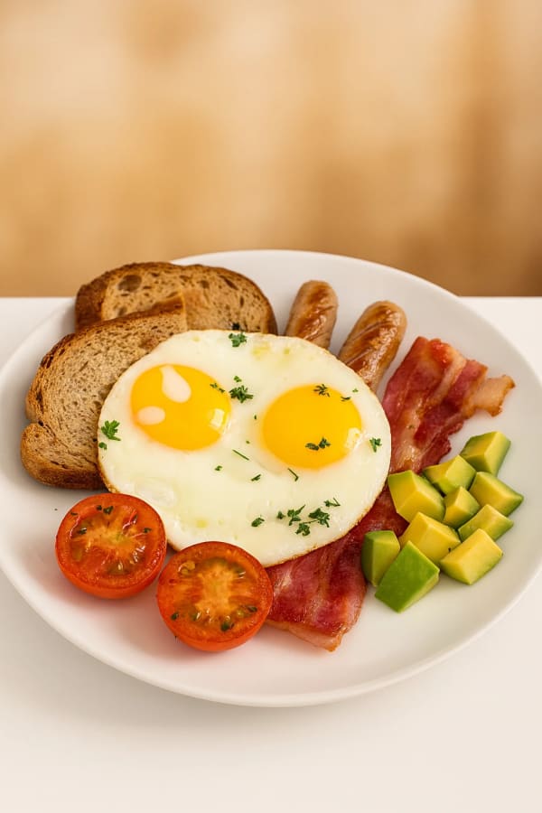 Breakfast plate at the restaurant