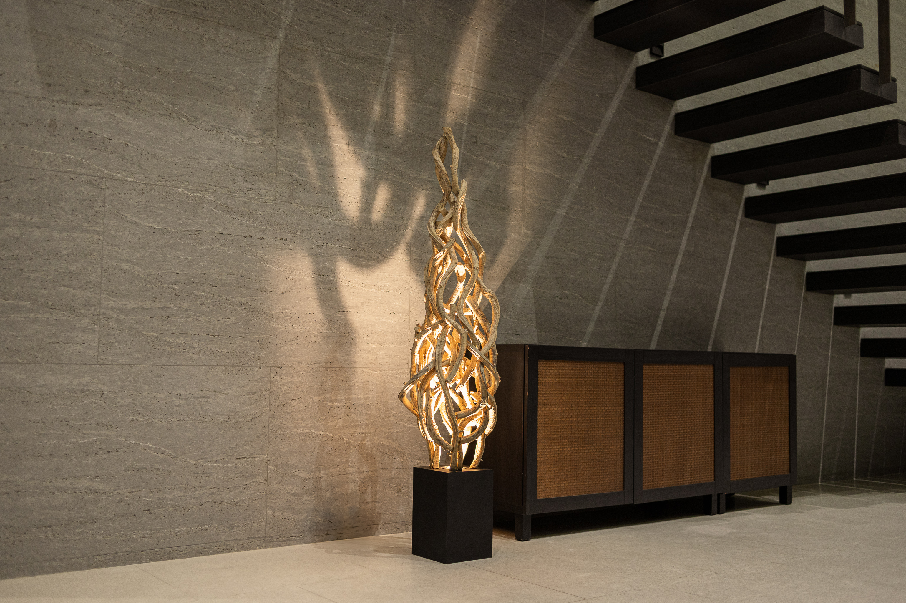 Elviona Floor Lamp, reclaimed liana vine, handmade in Southeast Asia