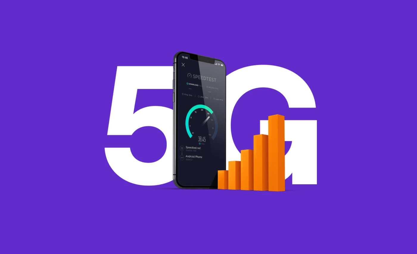 Key Agency case: Simyo SEO blogs, voorbeeld van een blog visual over 5G snelheid